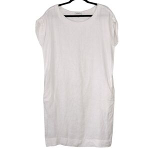Horses Atelier White Linen Sack Shift Midi Dress Size 0